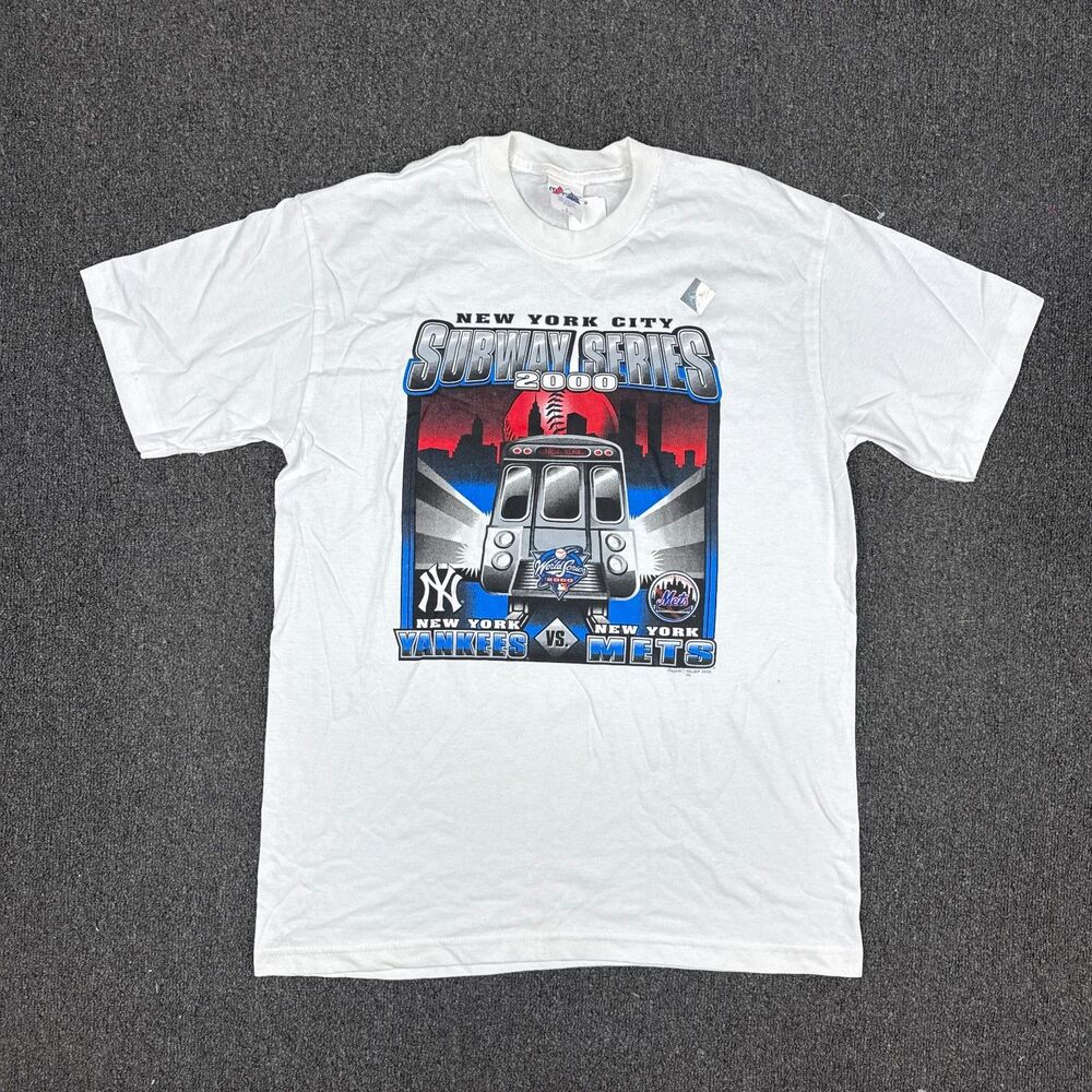 NEW 2000 World Series Subway NY Yankees v NY Mets MLB Vintage T-Shirt Size Large